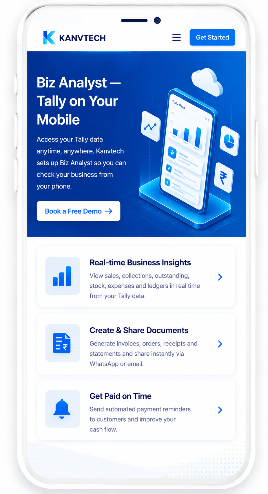 Biz Analyst Tally reports on mobile